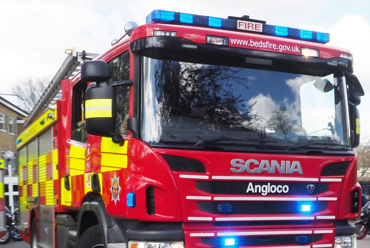 Trapped man rescued from car and taken to hospital after crash near Luton