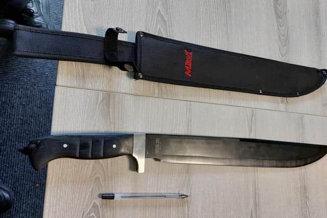 Police Discover Giant Knife In Bedford Estate As Part Of Countywide Crackdown